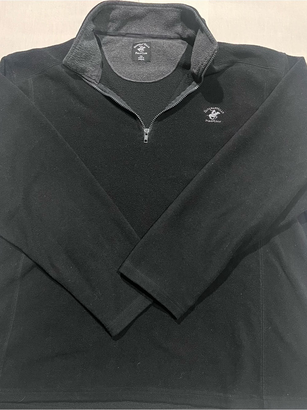 Y2L Beverly Hills Polo Club Quarter Zip Fleece Jacket •• Black •• XXL